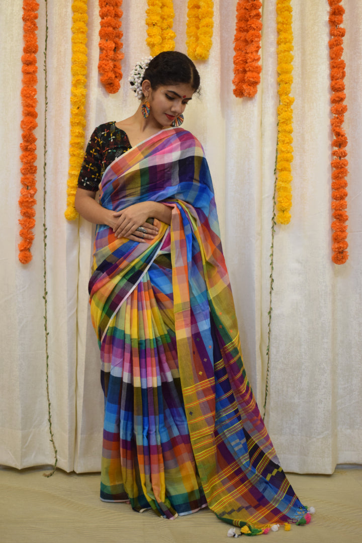 Navrang- Multicoloured Cotton Bhujodi Saree